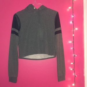 Dark grey crop top sweater